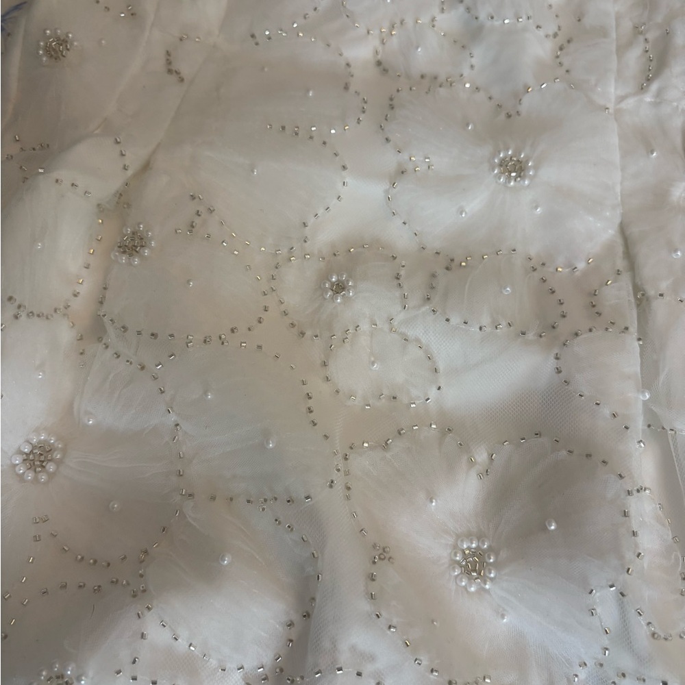 Sam Edelman Strapless White Floral Beaded Cocktail Dress - Picture 5 of 8